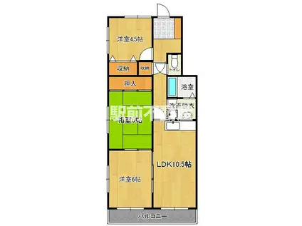 フレンドリー雅(3LDK/3階)の間取り写真