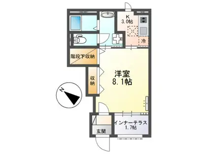 沼津市大諏訪アパート(1K/1階)の間取り写真