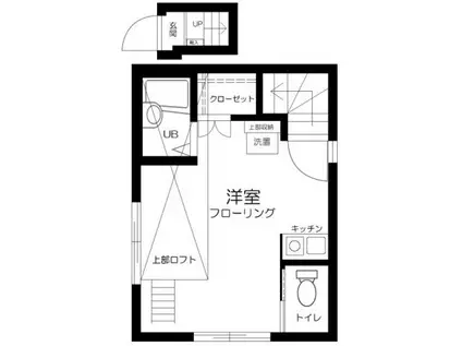 MIRAIIII祐天寺(ワンルーム/2階)の間取り写真