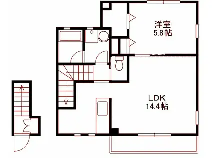 スバル日吉(1LDK/2階)の間取り写真