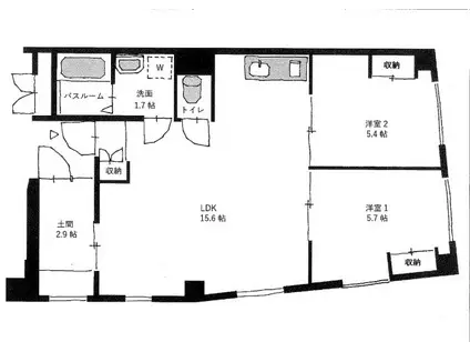 RIM本庄(2LDK/3階)の間取り写真