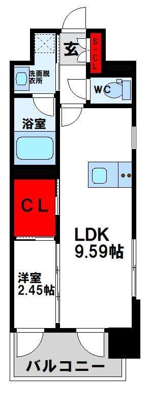 プレジデンス ざ 三萩野(1LDK/11階)の間取り写真