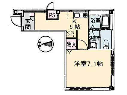 荒谷ビル(1K/1階)の間取り写真