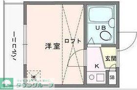 サーフ松風町(1K/1階)の間取り写真