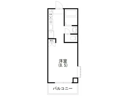 クリエイトダイアナI(ワンルーム/4階)の間取り写真