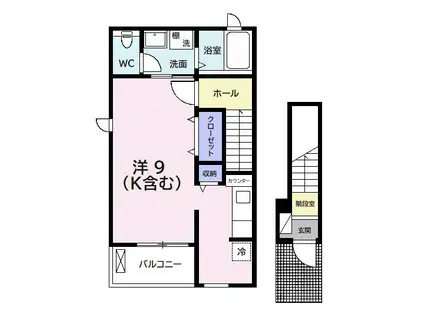 HIKARISU III(1K/2階)の間取り写真