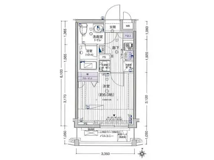 ヴァレッシア池袋シティ(1K/7階)の間取り写真