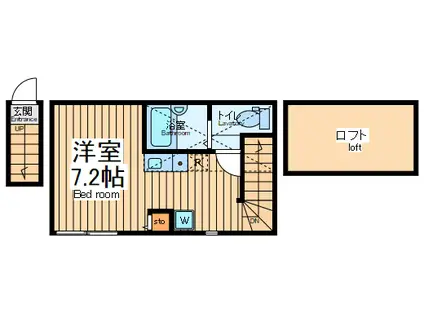 バーミープレイス西国分寺Ⅳ(ワンルーム/2階)の間取り写真