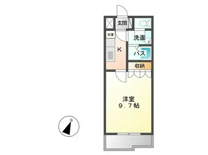 シャロン(1K/2階)の間取り写真