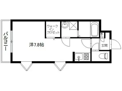フレッシュタウンSUGIMOTO(1K/1階)の間取り写真