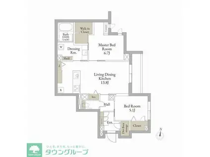 ポルタ ノビリス(2LDK/1階)の間取り写真