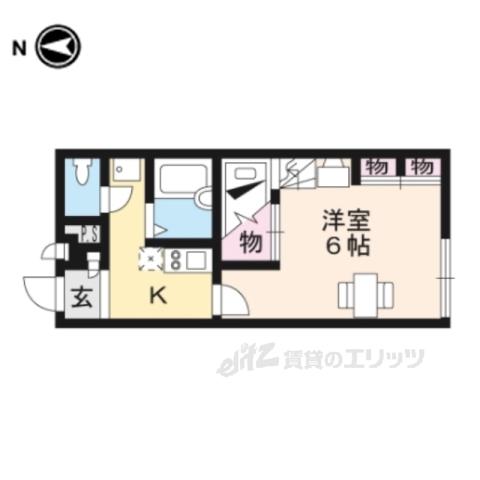 レオパレス くれーる大安寺(1K/2階)の間取り写真