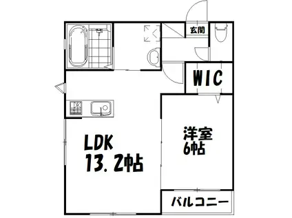ロゼッタ住吉(1LDK/2階)の間取り写真