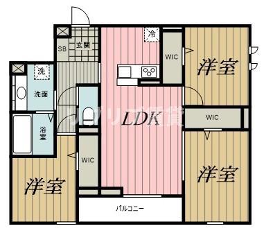 CLASSEUM都賀(3LDK/3階)の間取り写真