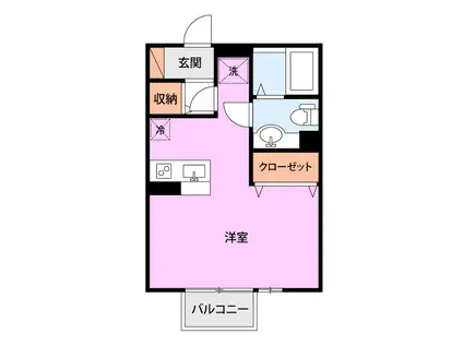 ドリーム(ワンルーム/1階)の間取り写真