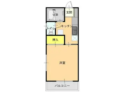 ニューハイツマサミ(1K/1階)の間取り写真