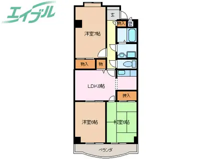 アールズコート・II(3LDK/3階)の間取り写真