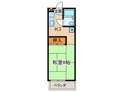 ハイムYTYII(1K/1階)の間取り写真