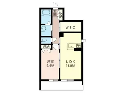 ベルヴィル東林間(1LDK/1階)の間取り写真