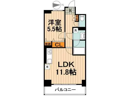 GRAN AVAIL 扇(1LDK/6階)の間取り写真