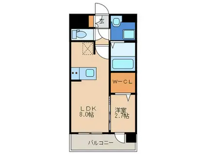 グランフォーレ千早プレミア(1LDK/14階)の間取り写真