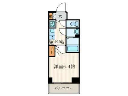 プレサンス京都四条烏丸響(1K/3階)の間取り写真