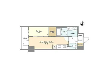 HF北千住レジデンス(1LDK/8階)の間取り写真