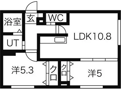 ビンゴファースト(2LDK/2階)の間取り写真