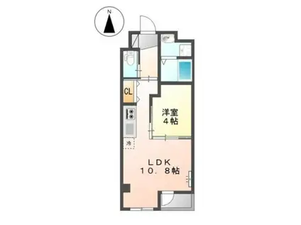 ビオラ・宮町(1LDK/3階)の間取り写真