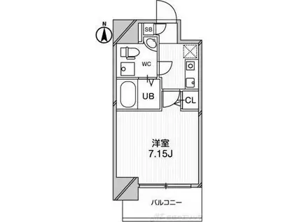 URBAN FLATS江坂(1K/12階)の間取り写真