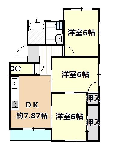 コーポ関根(3LDK/2階)の間取り写真