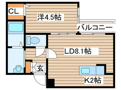 COLORE MOTOMACHI(1LDK/4階)の間取り写真