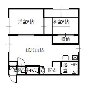 マンションおかひさ(2LDK/2階)の間取り写真