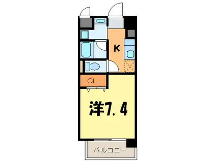 ラ・パルス(1K/3階)の間取り写真