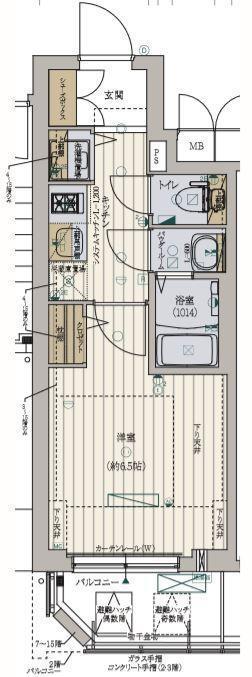 ファーストフィオーレ神戸駅前(1K/2階)の間取り写真