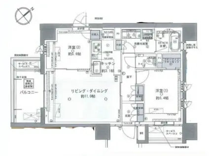プラウドシティ小竹向原(2LDK/9階)の間取り写真
