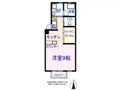 潮見台 ガーデンコート1(1K/1階)の間取り写真