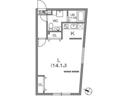 ZESTY駒沢大学II(1DK/2階)の間取り写真