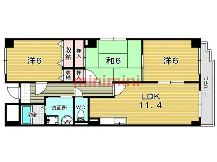 マーコート(3LDK/3階)の間取り写真