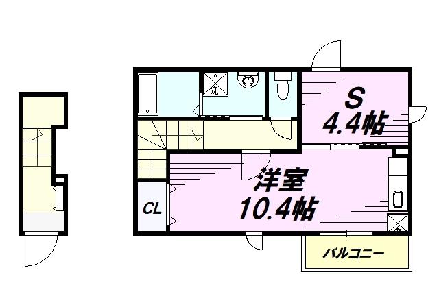 メゾン・ド・アンジュ(1SLDK/2階)の間取り写真