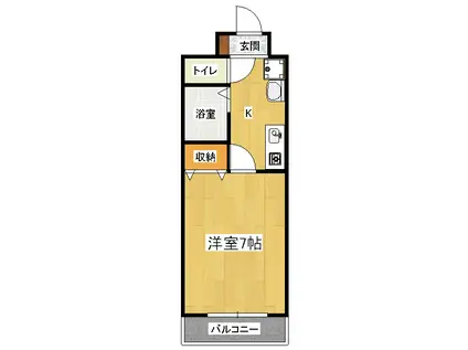 ヴィラコート・タイセイ(1K/1階)の間取り写真