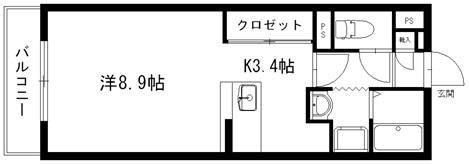 リバティ(1K/1階)の間取り写真