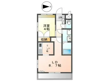 SPRING・HILL(1LDK/1階)の間取り写真