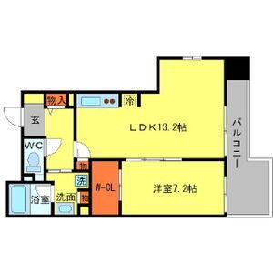 BRAVI南堀江(1LDK/6階)の間取り写真