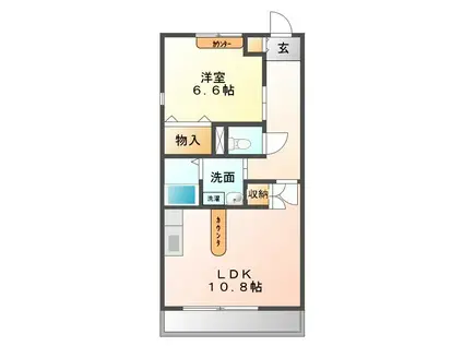 ヴェルジェ(1LDK/1階)の間取り写真