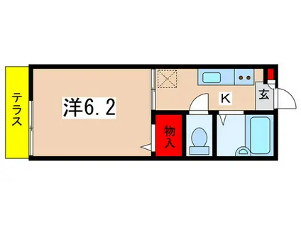 ア・ミッド(1K/1階)の間取り写真