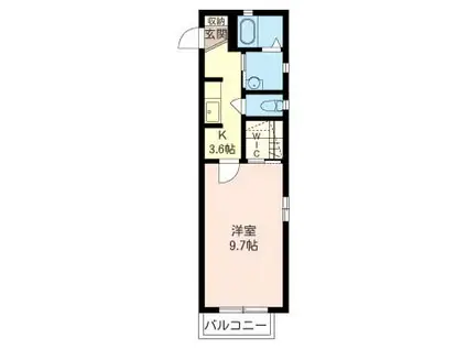 ベルボワ(1K/1階)の間取り写真