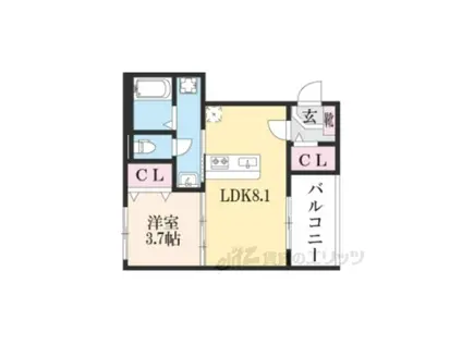 ハーモニーテラス向島西堤町(1LDK/2階)の間取り写真