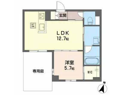 AZURE東雲(1LDK/1階)の間取り写真