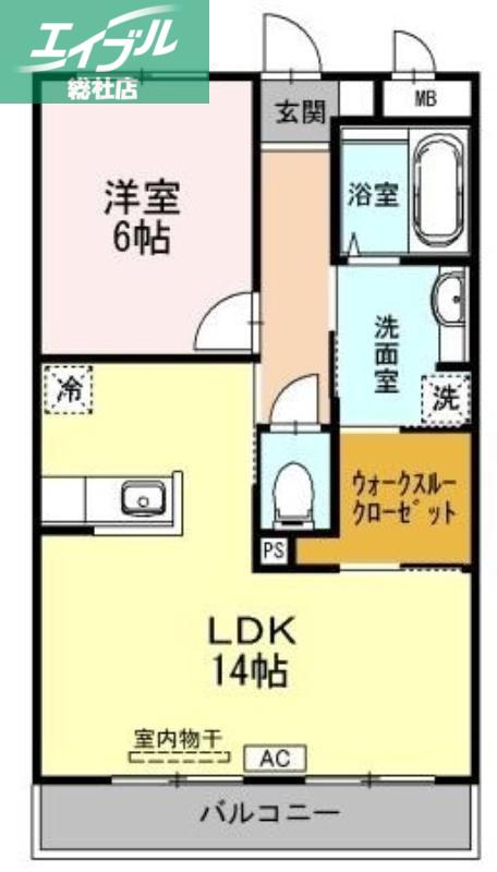 ラ・ペジーブル(1LDK/3階)の間取り写真